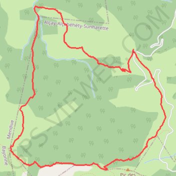 Trace GPS Canaule de Burquidoy, itinéraire, parcours