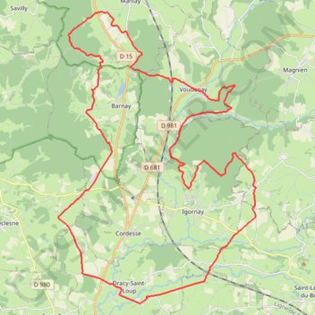 Trace GPS La Dracéenne - Dracy-Saint-Loup, itinéraire, parcours
