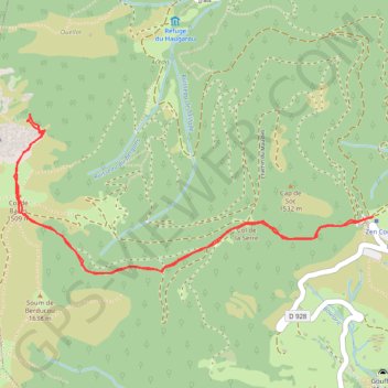 Trace GPS Col de Bazes, itinéraire, parcours
