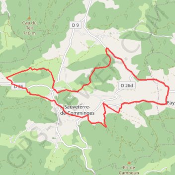 Trace GPS Le tour du Barry - Sauveterre-de-Comminges, itinéraire, parcours