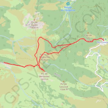 Trace GPS Pic de Cantau Pic de Berbeillet, itinéraire, parcours