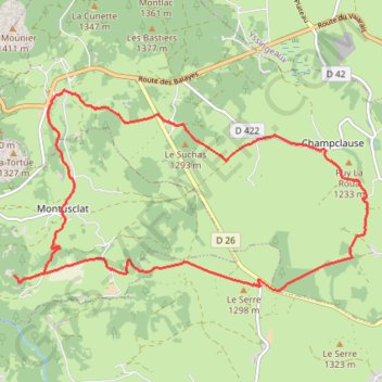Trace GPS Balade sur le plateau du Mezenc - Champclause, itinéraire, parcours