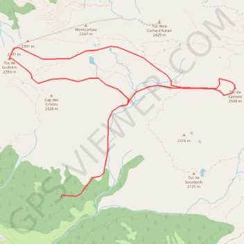 Trace GPS Tucs de Guilhèm et de Somont depuis Mont, itinéraire, parcours