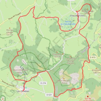 Trace GPS Mezenc et Loire sauvage - Bol d'air et globules rouges en altitude, itinéraire, parcours