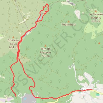 Trace GPS Signes - le Lataye (par la Lauzière), itinéraire, parcours