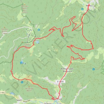 Trace GPS Alsace Haut Rhin Mollau col des perches gresson rimbach col de rimbach mollau, itinéraire, parcours
