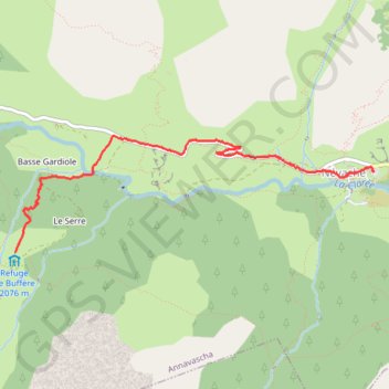 Trace GPS Du refuge de Buffere à Nevache, itinéraire, parcours
