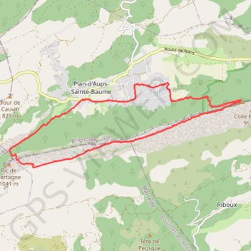 Trace GPS Plan d'Aups-Sainte Baume, itinéraire, parcours