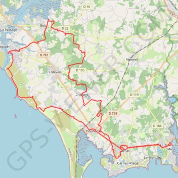 Trace GPS Carnac, itinéraire, parcours