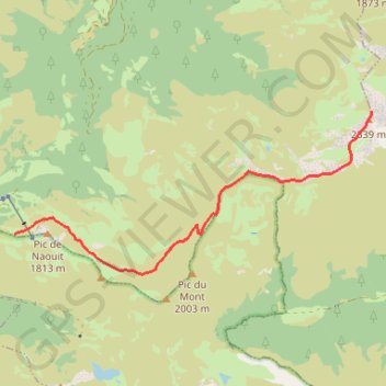Trace GPS Pic de Montaigu par le Col de Moulata, itinéraire, parcours