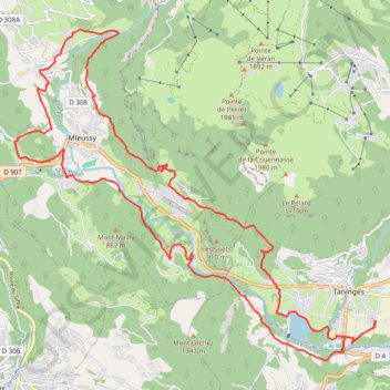 Trace GPS Boucle autour de Mieussy depuis Taninges, itinéraire, parcours