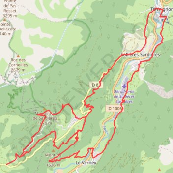Trace GPS Aussois - Le Petit Bonheur, itinéraire, parcours