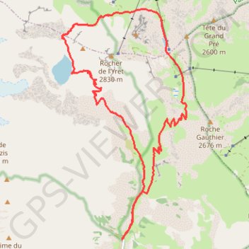 Trace GPS Tour de l'Eychauda depuis chambran-pelvoux, itinéraire, parcours