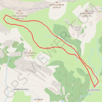 Trace GPS Pic du clot de lamande-palastre, itinéraire, parcours