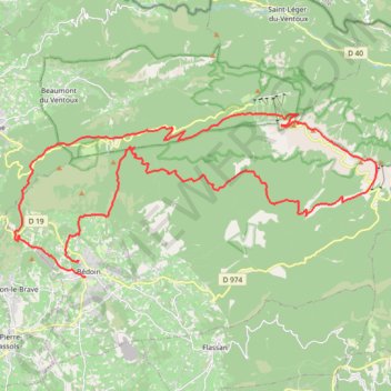 Trace GPS ERGYSPORT TRAIL DU VENTOUX 2019, itinéraire, parcours