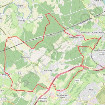 Trace GPS La Fontaine de la Roche - Pouilley-les-Vignes, itinéraire, parcours