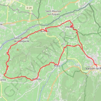 Trace GPS Les villages des Templiers (entre Aygues et Ouvèze) - Vaison-la-Romaine, itinéraire, parcours