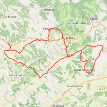 Trace GPS Boucle de Bovila à Bagat-en-Quercy - Saint-Matré, itinéraire, parcours