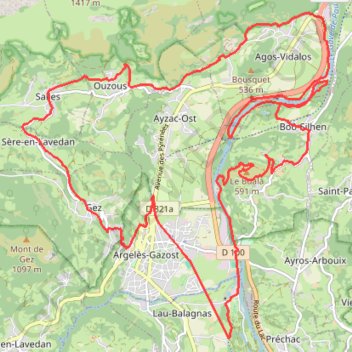 Trace GPS Argelès Gazost n°6 : Extrem de Salles - 3603 - UtagawaVTT.com, itinéraire, parcours