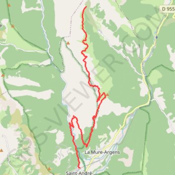 Trace GPS Argens - Saint-André-les-Alpes, itinéraire, parcours