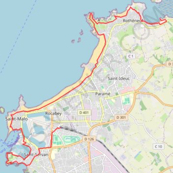 Trace GPS Saint Malo Rotheneuf, itinéraire, parcours