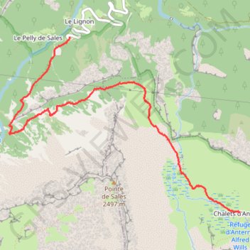 Trace GPS Le Lignon - Refuge Alfred Wills, itinéraire, parcours