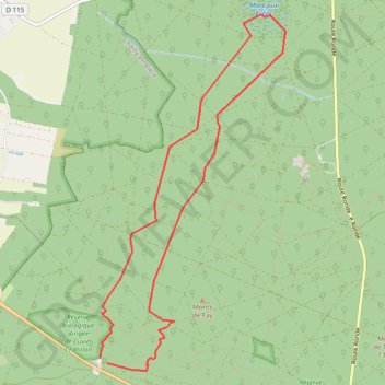 Trace GPS Fontainebleau Cuvier Evées, itinéraire, parcours