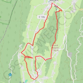 Trace GPS Meaudre par les tremplins de sauts, itinéraire, parcours