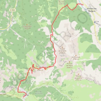 Trace GPS GR5 Molines à Ceillac, itinéraire, parcours