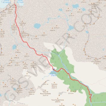 Trace GPS Pic des Posets par le refuge Ángel Orús, itinéraire, parcours