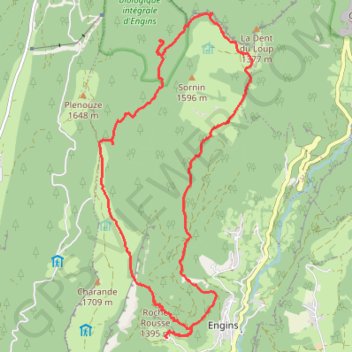 Trace GPS Roche rousse-gouffre berger- sornin, itinéraire, parcours