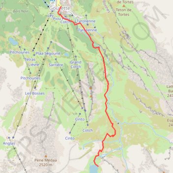 Trace GPS Gourette-Lac d'Anglas, itinéraire, parcours