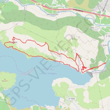 Trace GPS Les vailhés - Lac du salagou (34), itinéraire, parcours
