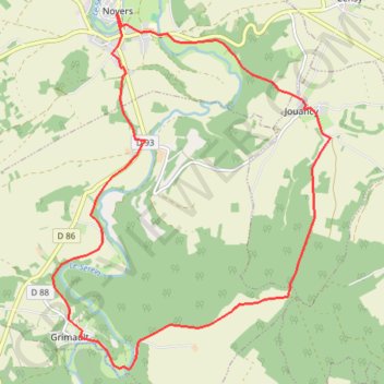 Trace GPS Noyers-sur-Serein, itinéraire, parcours