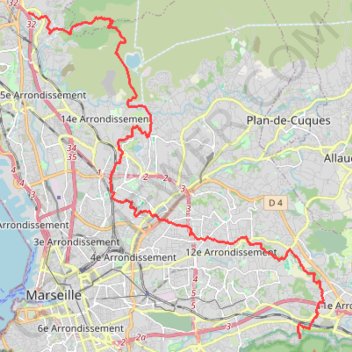 Trace GPS Marseille Est, itinéraire, parcours