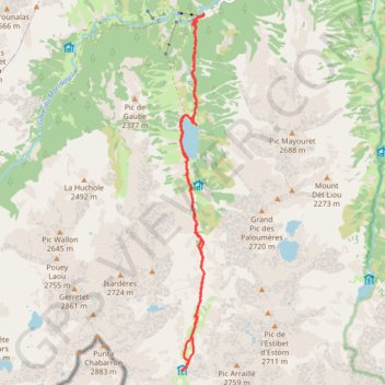 Trace GPS Refuge des Oulettes, itinéraire, parcours