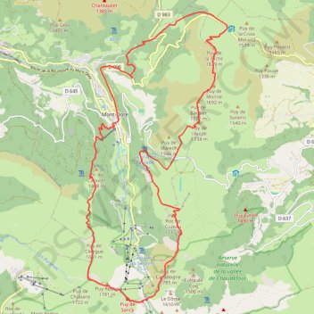 Trace GPS Les crêtes du Sancy et Col de la Croix Morand (parcours 1529030-1553498), itinéraire, parcours