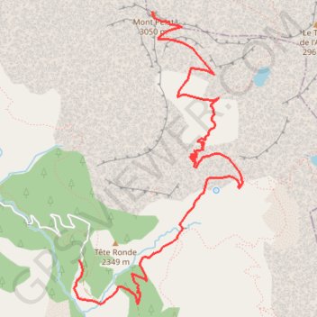 Trace GPS Montée du Mont Pelat, itinéraire, parcours