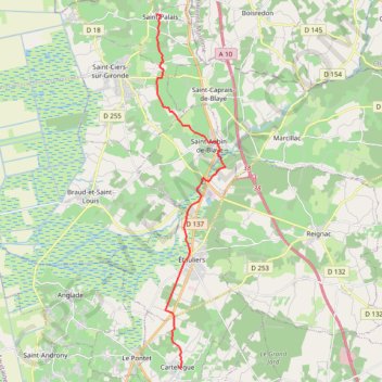 Trace GPS Chemin de Tours (de Saint Palais à Cartelègue), itinéraire, parcours