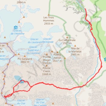 Trace GPS Clos des Cavales brèche nord, itinéraire, parcours