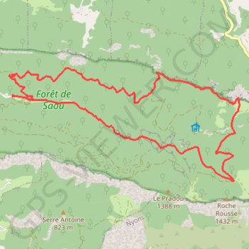 Trace GPS La Forêt de Saou, retour par le Pas de la Motte, itinéraire, parcours
