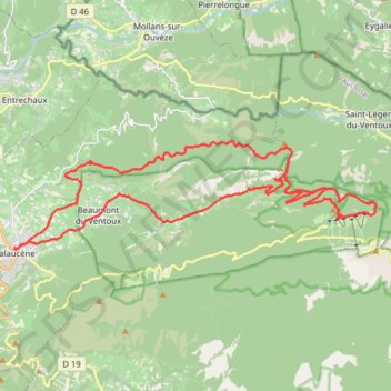Trace GPS Ventoux nord Malaucène - Mont Serrein, itinéraire, parcours