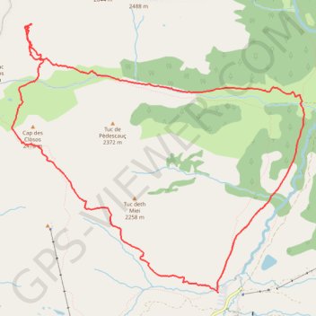 Trace GPS Boucle vers Tuc de Parros - Cap De Closos par le Pla de Beret, itinéraire, parcours