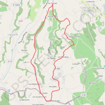 Trace GPS Les petites crêtes - Saillac - Pays de la vallée de la Dordogne Corrézienne, itinéraire, parcours