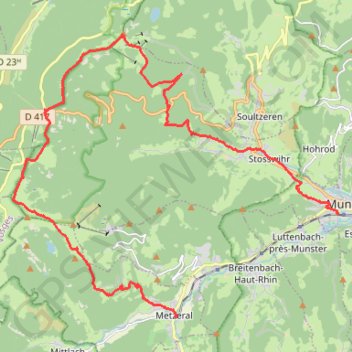 Trace GPS Munster -> Metzeral (26,4 km), itinéraire, parcours