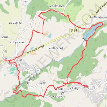 Trace GPS Rando barrage de Gimond, itinéraire, parcours