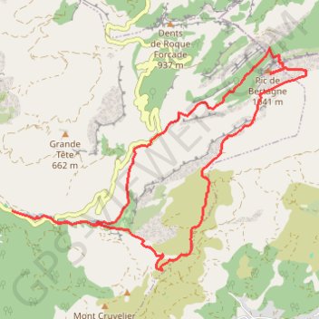 Trace GPS Le Pic de Bertagne par la Glaciére, itinéraire, parcours