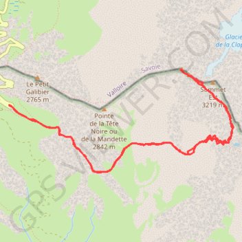 Trace GPS Grand Galibier (Col Termier), itinéraire, parcours