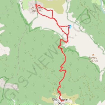 Trace GPS PIE FERRE au départ de Chatillon, itinéraire, parcours