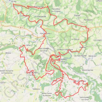 Trace GPS La Suisse Normande, itinéraire, parcours